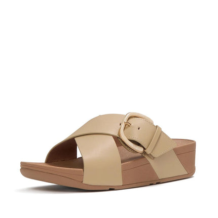 FitFlop Sandali Donna con Fibbia in Pelle Cappuccino Beige JE8-923 LULUCROSS SLIDE CAPPUCCINO FitFlop 