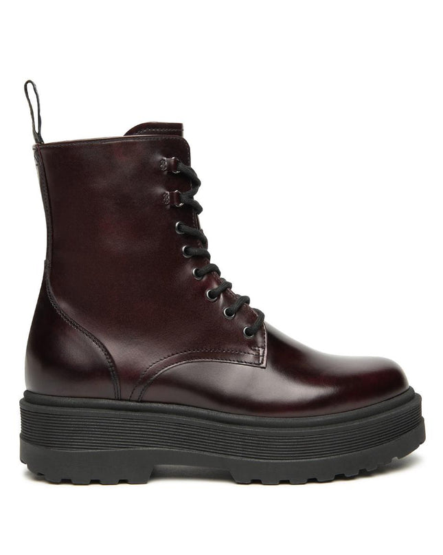 Nero Giardini Stivaletti Anfibi Donna con Zeppa in Pelle Bordo I514755D BORDO 613 Nero Giardini 