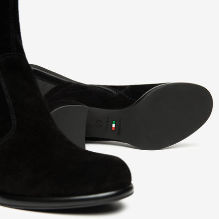 Nero Giardini Stivali Donna con Tacco in Camoscio Nero - MARIO SPATARELLA