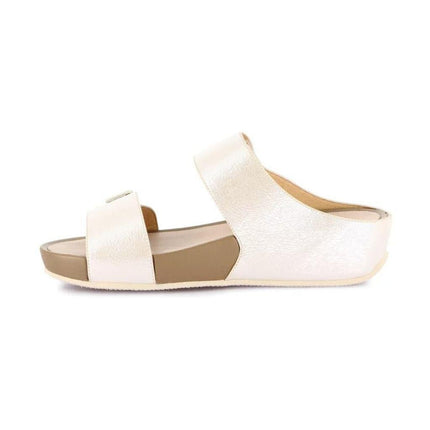 Grunland Sandalo Donna Ciabatta Confort con Velcro in Tessuto Bianco - MARIO SPATARELLA