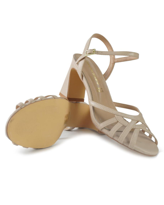 Francesco Milano Sandali Donna con Tacco in Pelle Beige G41-03 VERONA Francesco Milano 