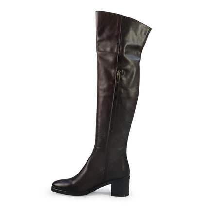 Gianni Crasto Stivale Donna in Pelle Marrone con Tacco Medio e Gambale Alto Sopra il Ginocchio 2530G BROWN Gianni Crasto 