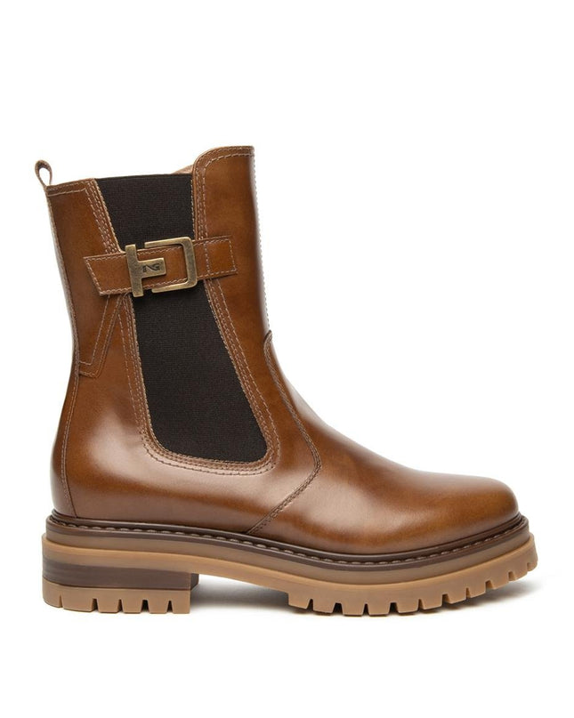 Nero Giardini Stivaletti Anfibi Doanna in Pelle Cuoio - MARIO SPATARELLA