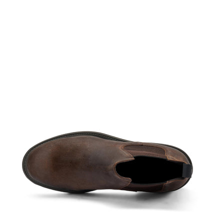 Frau Stivaletti Chelsea Uomo in Camoscio Marrone 74A4 RUSTIC BROWN Frau 
