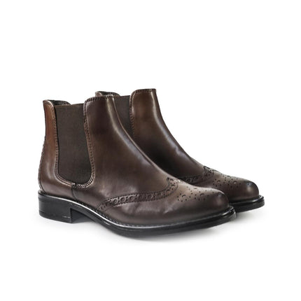 Vueva Stivaletti Donna Chelsea Impuntura in Pelle Marrone WH177H06 MARTINA BROWN Vueva 