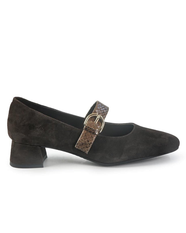 Frau Decolletè Mary Jane in Camoscio Cacao - MARIO SPATARELLA