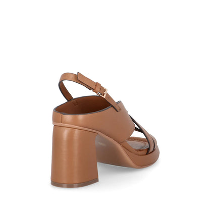 Bruno Premi Sandalo Donna con Plateau in Pelle Cuoio - MARIO SPATARELLA