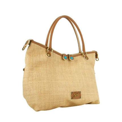 Gabs Borsa Donna in Pelle e Paglia THAMARA PLUS TG M CAMOSCIO CUOIO GOLD Gabs 