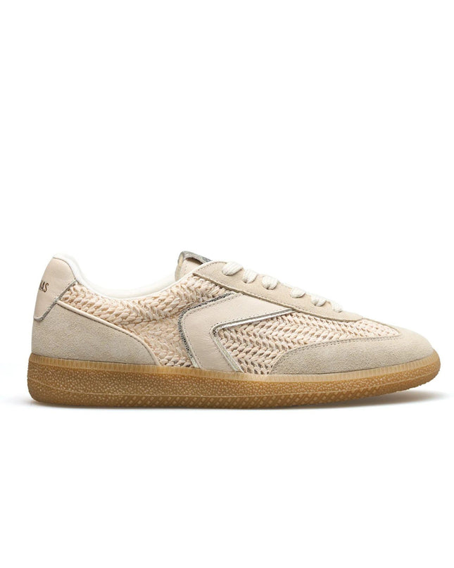 Verbenas Sneakers Bassa Donna in Pelle e Tessuto Beige - MARIO SPATARELLA