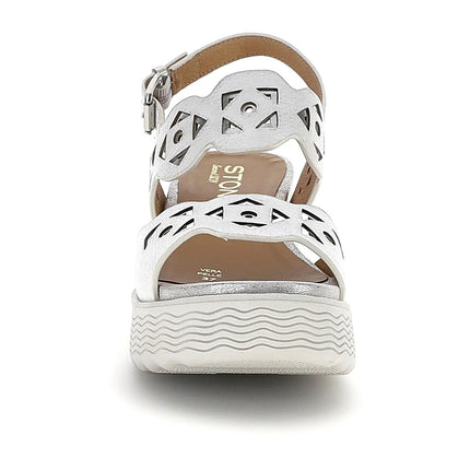 Stonefly Sandali Donna con Zeppa e Cinturino Bianco 223718 PARKY LASER WHITE Stonefly 