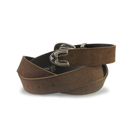 Cintura Donna in Camoscio Marrone con Fibbia Texana 10330/30 MORO Spatarella 