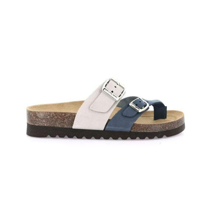 Grunland Sandalo Plantare Infradito Sughero Bio Donna in Nabuk Blu Multi CC0078 HOLA JEANS Grunland 