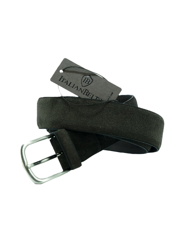 Cintura Uomo in Camoscio Marrone 09.35 MARRONE Italian Belts 