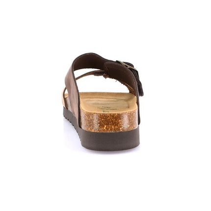 Grunland Sandali Donna Plantare Sughero Doppia Fibbia in Nabuk Bicolore CB2249 HOLA TDM TAUPE Grunland 