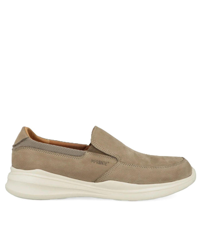 Impronte Mocassini Uomo Slip On in Nabuk Taupe Beige - MARIO SPATARELLA