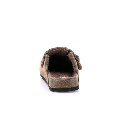 Grunland Pantofola Sabot Uomo in Camoscio Taupe con Fodera Peluche CB2247 BOBO TAUPE Grunland 