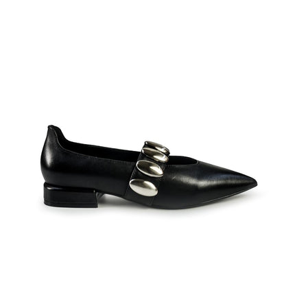 Ballerine Bruno Premi a Punta con Borchie in Pelle Nero BM0107 BLACK Bruno Premi 