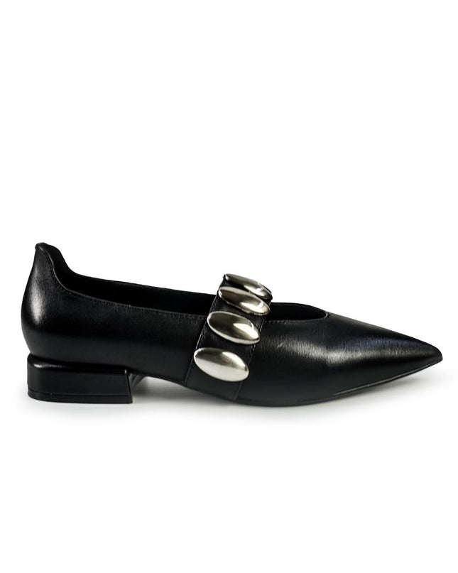 Ballerine Bruno Premi a Punta con Borchie in Pelle Nero BM0107 BLACK Bruno Premi 