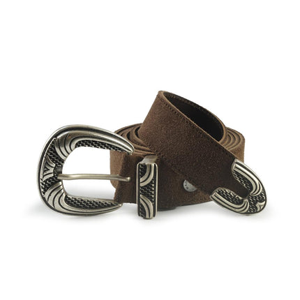 Cintura Donna in Camoscio Marrone con Fibbia Texana 10330/30 MORO Spatarella 