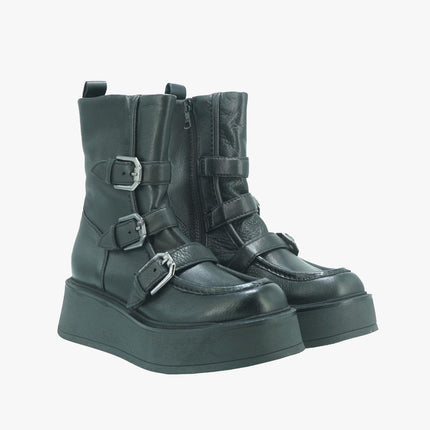 Stivaletti Donna in Pelle con Fibbie P78203 NERO Mjus 