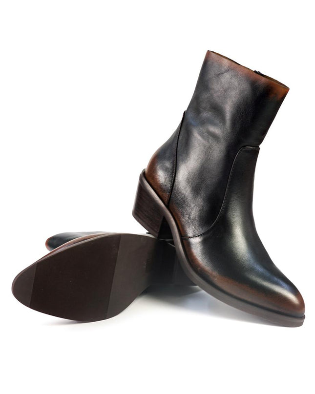 Stivaletti Bruno Premi con Tacco Tex in Pelle Nero Cuoio BM5603 TAE EA CUOIO Bruno Premi 