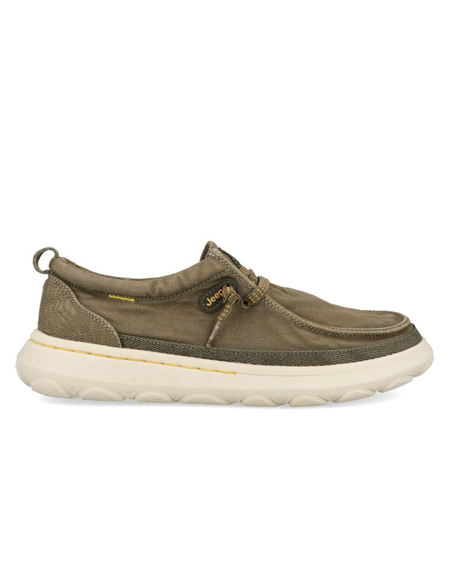 Jeep Scarpe Slip On Uomo in Tessuto Verde KAUAI WALLABEE military Jeep Footwear 