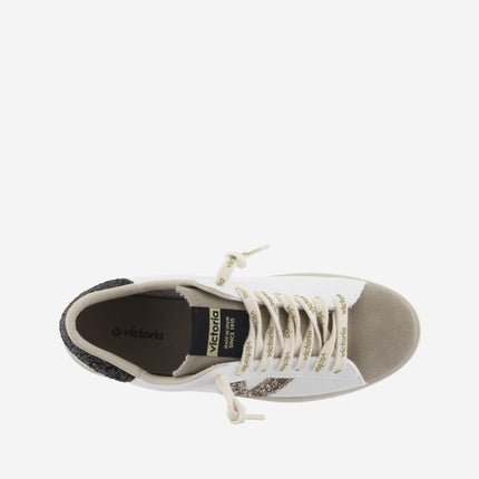 Sneakers Victoria Donna Bassa Pelle Bianco Glitter 1126228 BERLIN GLITTER Victoria 