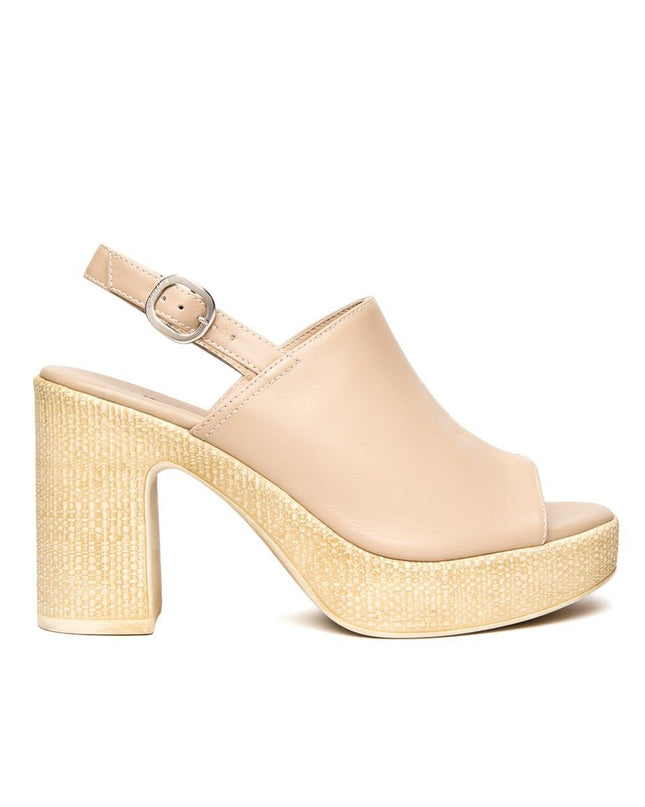 NeroGiardini Sandali Donna con Tacco Alto e Plateau in Pelle Lino - MARIO SPATARELLA