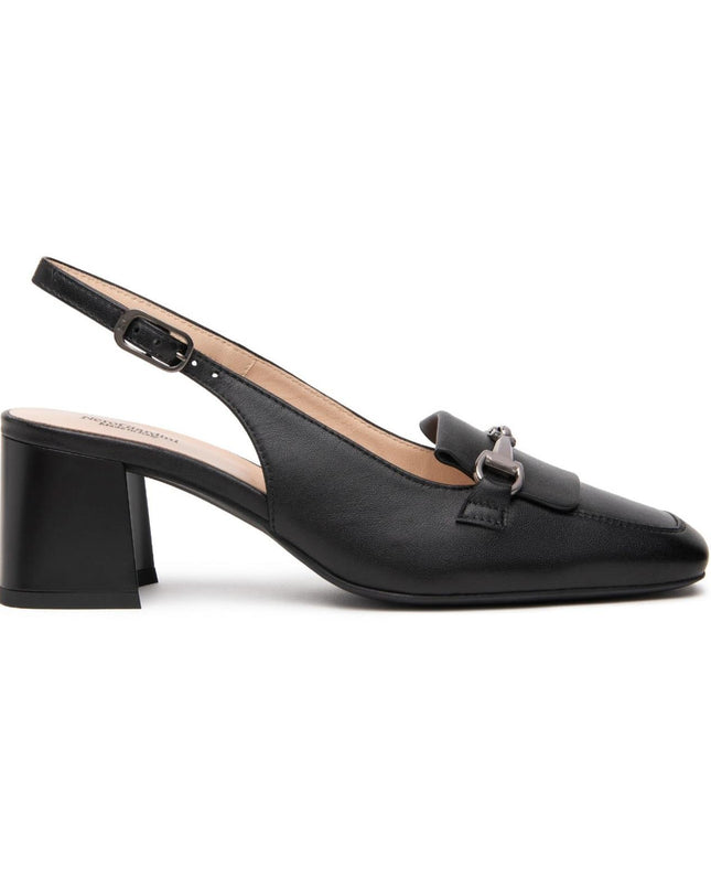 Nero Giardini Chanel con Tacco in Pelle Nera - MARIO SPATARELLA