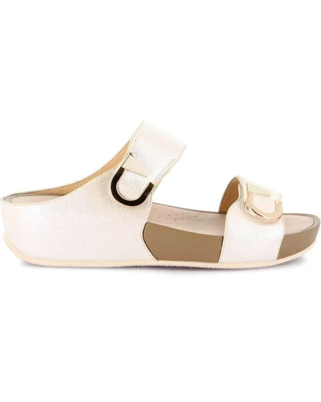 Grunland Sandalo Donna Ciabatta Confort con Velcro in Tessuto Bianco - MARIO SPATARELLA