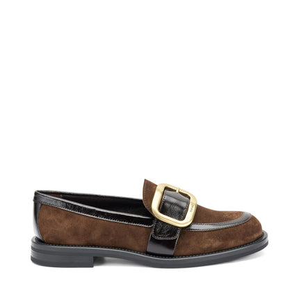 Mocassini Frau Donna Camoscio e Vernice Cacao 90A5 SOFTY CACAO Frau 