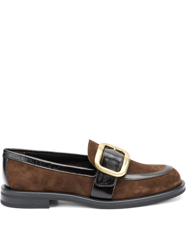 Mocassini Frau Donna Camoscio e Vernice Cacao 90A5 SOFTY CACAO Frau 