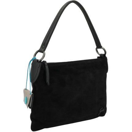 Gabs Pochette in Camoscio e Pelle Nera con Tracolla BEYONCE TG M BI BLACK BIMATERIALE Gabs 