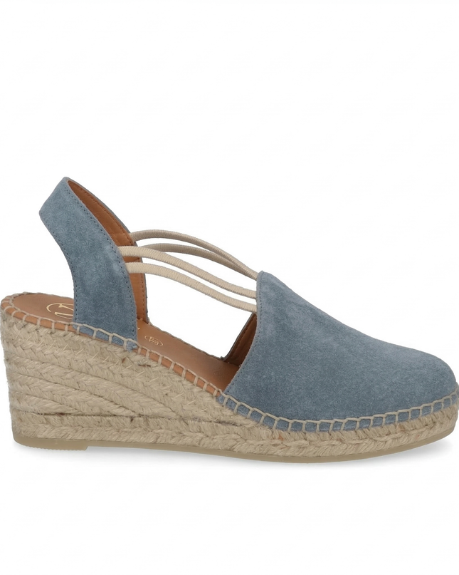 Viguera Espadrillas Alpargatas Donna con Elastici in Camoscio Jeans 1824 AVIO Viguera 