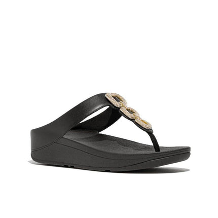 FitFlop Sandali Donna Infradito Nero con Strass HX2-001 FINO CRYSTAL BLACK FitFlop 