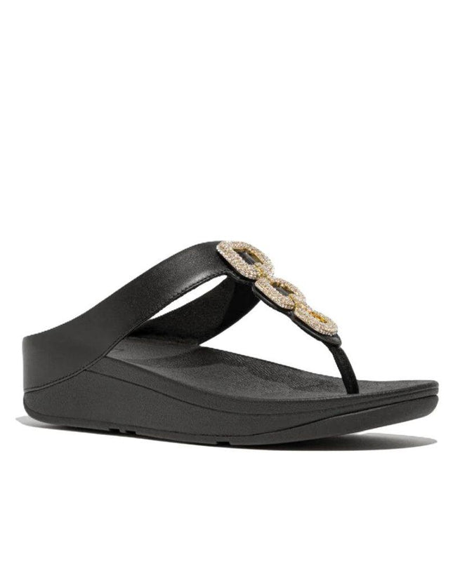 FitFlop Sandali Donna Infradito Nero con Strass HX2-001 FINO CRYSTAL BLACK FitFlop 