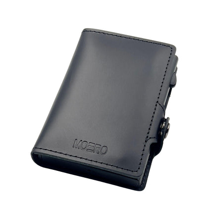 Moero Prestige Black Zip Portafoglio Slim PRESTIGE OIL BLACK ZIP BLACK Moero 