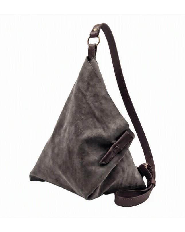 Spatarella Borsa Sacca a Tracolla in Camoscio Sabbia SPOKE FOCA Spatarella 