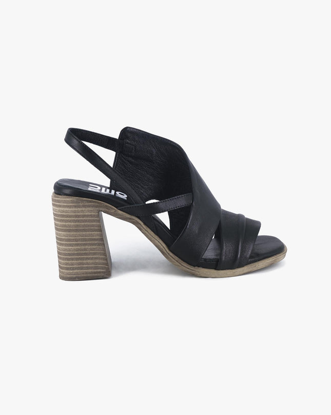 Sandali Donna con Tacco in Pelle Nera Y3705 NERO Bueno 