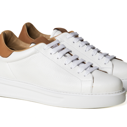 Sneakers Oversize Uomo Pelle Bianca TAGO 5 CUOIO Rogal's 