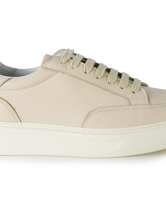 Sneakers Bassa Uomo Pelle Milk - MARIO SPATARELLA