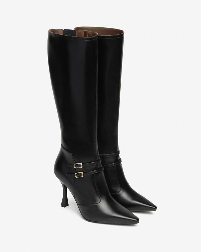 Nero Giardini Stivali Donna con Doppio Cinturino in Pelle Nero I514494DE NERO 100 Nero Giardini 