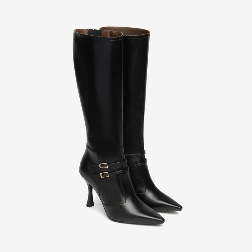 Nero Giardini Stivali Donna con Doppio Cinturino in Pelle Nero I514494DE NERO 100 Nero Giardini 