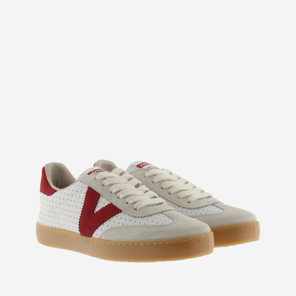 Victoria Sneakers Bassa Donna Bianco Rosso - MARIO SPATARELLA