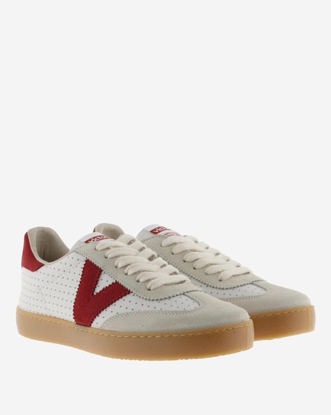 Victoria Sneakers Bassa Donna Bianco Rosso - MARIO SPATARELLA