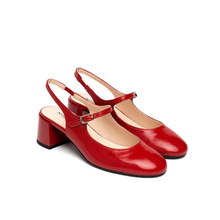 NeroGiardini Chanel Mary Jane Sling Back in Vernice Rossa - MARIO SPATARELLA
