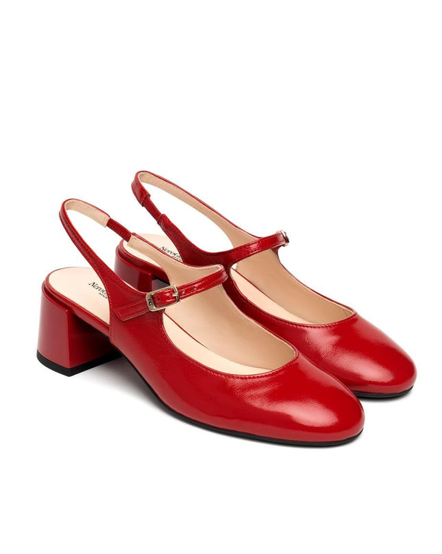 NeroGiardini Chanel Mary Jane Sling Back in Vernice Rossa - MARIO SPATARELLA