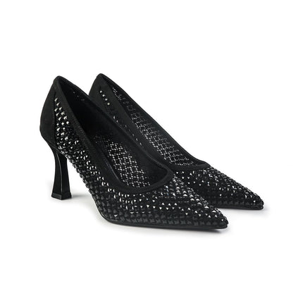 Exe Decollete Strass Gioiello Tacco Alto Nero - MARIO SPATARELLA