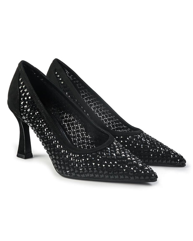 Exe Decollete Strass Gioiello Tacco Alto Nero LAMINA 255 BLACK Exe 