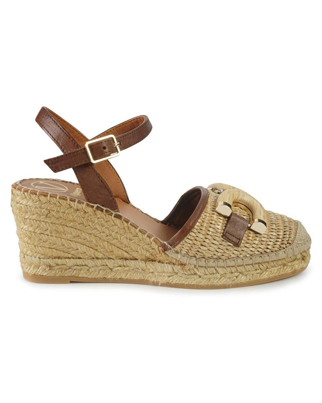 Viguera Espadrillas Alta in Pelle e Raffia 2206 NATURAL Viguera 